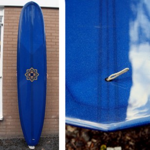 9'8  Bing Gold Standard Triple Stringer Navy blue glitter tint + deck patch